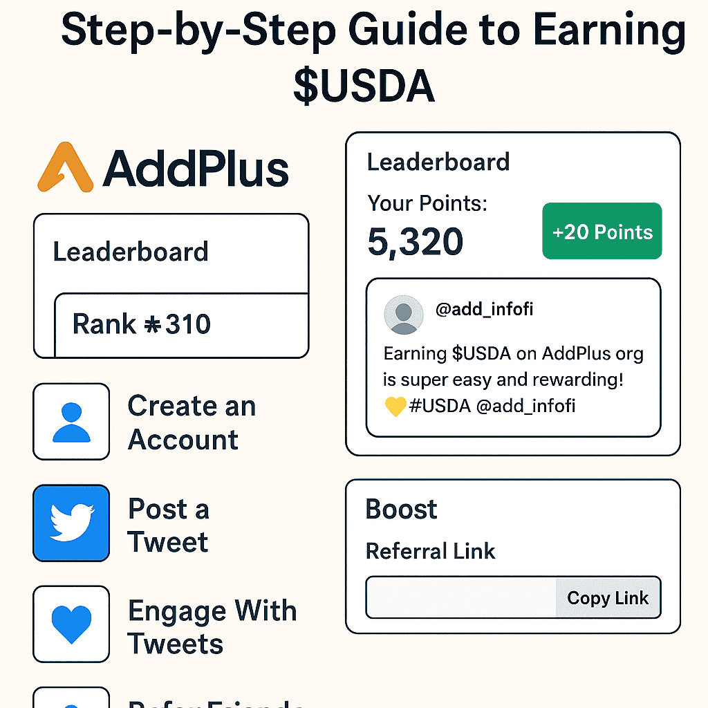 How to Farm AddPlus.org Airdrop and Earn Free $USDA